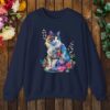 Artistic Flower Cat Sweatshirt
