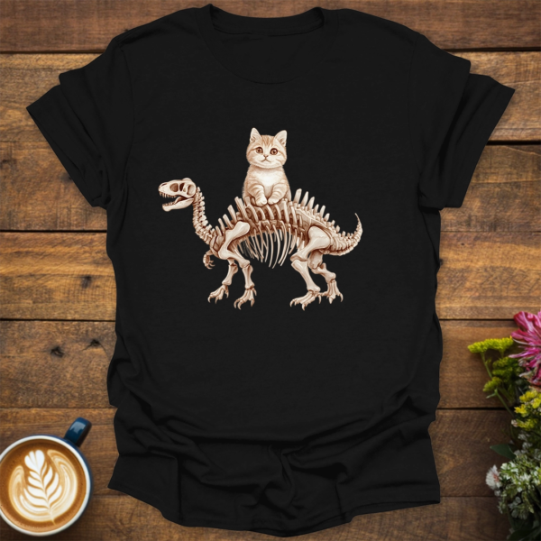 Cat On Dinosaur T-Shirt