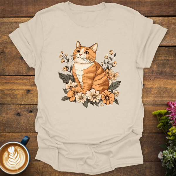 Ginger Flower Cat T-Shirt