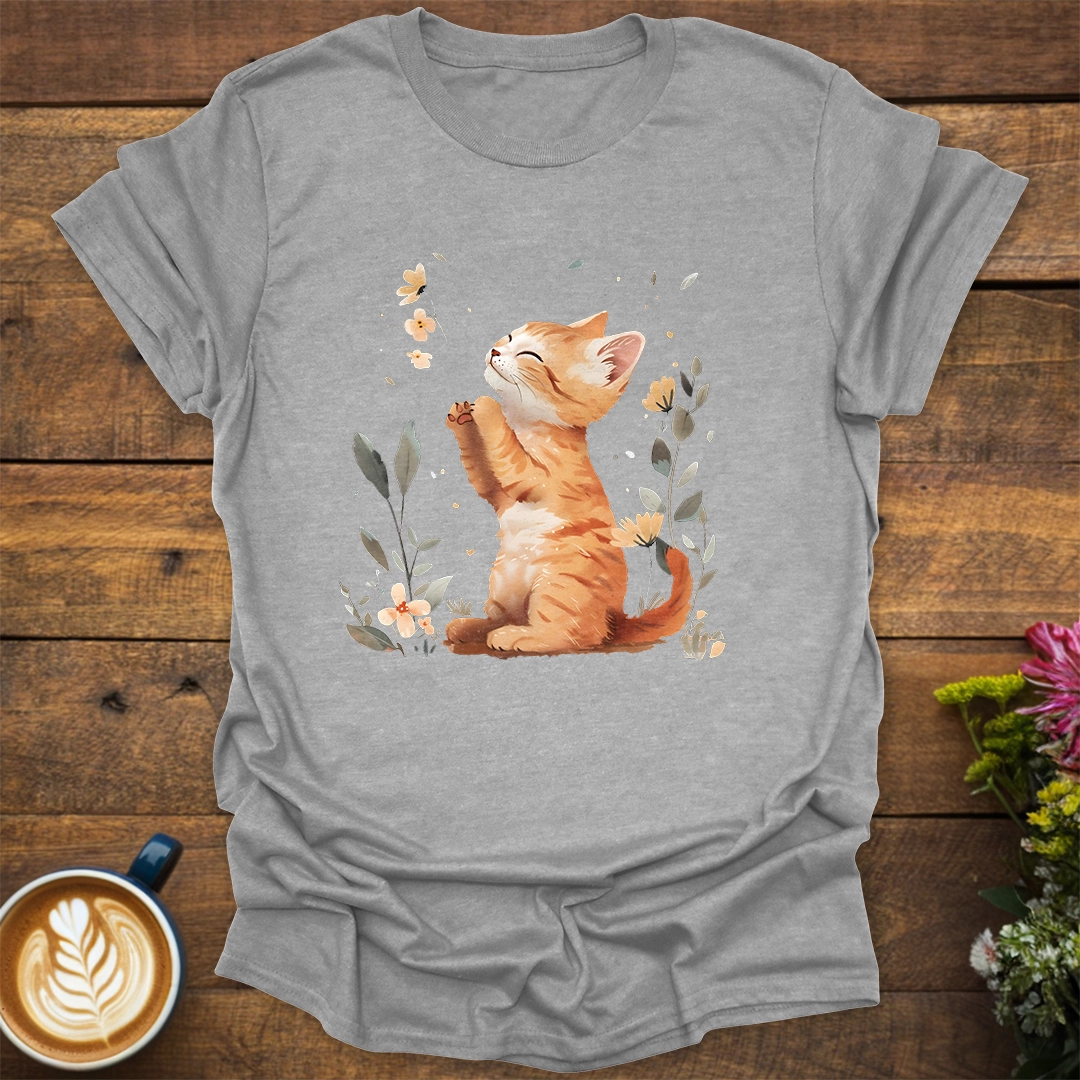 Garden Ginger Cat T-Shirt - Image 4