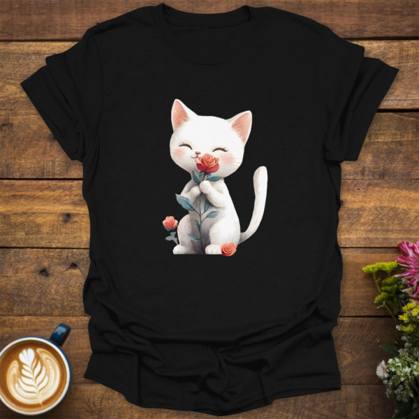 White Cat Rose T-Shirt